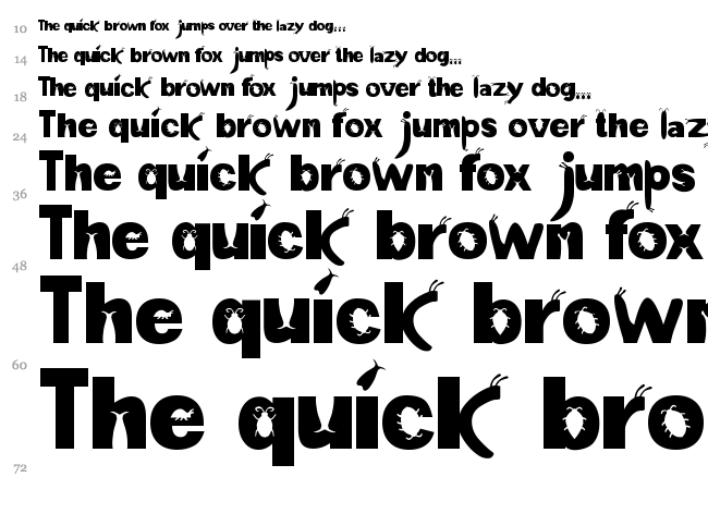A Bug's Life font waterfall